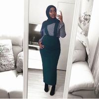 Moda kadın kemer etek tulum elbise Müslüman dipleri uzun etek kalem etek Ramazan parti ibadet hizmeti İslami giyim