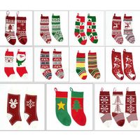 Kinderen Gebreide Kerstzakken Kous Hanging Sokken Gift Tassen Wol Xmas Tree Sokken Decoraties Jacquard Candy Gift Socks Ljja2849
