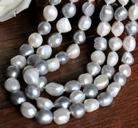 Collar de perlas de 13-13 mm del Mar del Sur blanco grisáceo multicolor gris 925 s