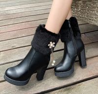 Compre al por mayor Botines De Tacón Grueso Blanco Plataforma de bajo  precio \u0026 de calidad con envío gratuito | Es.DHgate