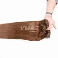 VMAE Hot Sales Clip in seidig gerade Haare 7pcs 120g -Erweiterungen Blonde doppelt gezeichnete Clip in nicht verarbeiteten menschlichen Haarverlängerungen