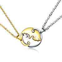 Yin Yang Cat Couple Necklace Set in Stainless Steel Best Fri...