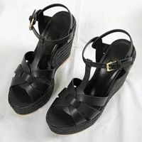 Zapatos de sandalias de verano para mujeres bombas de plataforma cu￱as tac￳n de moda bucle casual bling star grueso solar zapatos con caja