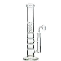 13 Inch Straight Tube Glass Bong Hookahs Triple Water Pipes ...