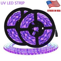 Lampes de bande LED UV URVAVIOLET 300ED Purple DC12V LED Cabinet de ruban de 5m / rouleau 395-405NM SMD2835 pour intérieur / étage / maison
