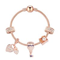 2020 Ny stil Charm Armband Kvinnor Mode Pärlor Armband Bangle Plated Rose Gold DIY Pendants Armband Smycken Girls Wedding
