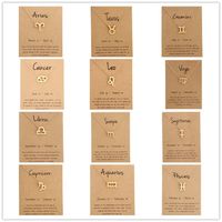 Chaude 12 zodiac Colliers avec carte cadeau constellation signe Pendentif Chaînes en or Collier Pour Hommes Femmes Mode Bijoux en Vrac