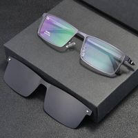 Eyeglasses Frames Men Magnetic Sunglasses Clip On Myopia Eye...