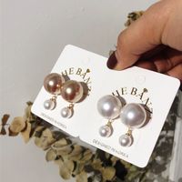 concepteur gros-chaud nouveau classique mode luxe belles boucles d'oreilles double oreille pendentif perle pour la broche d'argent femme