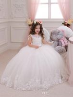 Bohemia princesa estilo secundario formal del partido del vestido de noche para la comunión de color blanco marfil Apliques / granos de la flor de las muchachas vestidos para bodas