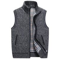 PuiMuamesens Winter Wol Trui Vesten Mens Mouwloze Gebreide Vest Jas 2019 Nieuwe Warm Fleece Sweatercoat Plus Size