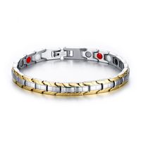 Silber Gold Farbe Mode Einfache Männer Negative Ionen Armreif Edelstahl Edelstein Armband Armband Schmuck Geschenk für Männer Jungen J100