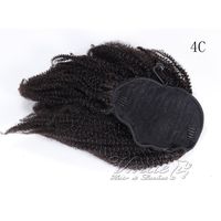 VMAE Mongolien Natural Black Curly 4A 4B 4C 12 à 26 pouces 120g Horsetail non traité