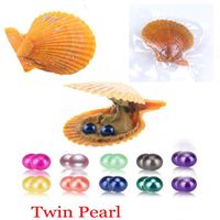 DIY round akoya oyster Jewelry 6- 7mm 27color Seawater Twins ...