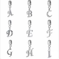 Letter Charms for European Bracelets Necklace Authentic 925 Sterling Silver A-Z Pendant Beads DIY Alphabet Accessories Fit Making Jewelry