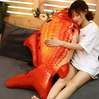 Bonito simulação boneca de peixe gigante de brinquedo de pelúcia carpa almofada da cama travesseiro de dormir para o menino menina presente deco 43 inch 110 cm DY50732