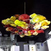 Toptan El Üflemeli Cam Tavan Aydınlatma Sanat Dekoratif Çiçek Avize Işık İtalyan Murano Cam Plakalar Kolye Avize Lambaları