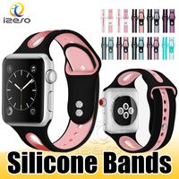 Silicone Rubber Watch Band for Apple Watch Series 4 3 2 Dual...