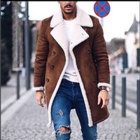 2019 Kış Erkekler Ceket Moda Marka Giyim Polar Çizgili Kalın Sıcak Yün Palto Erkek Yün Karışımı Erkek Ceket Artı Boyutu Presale