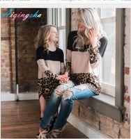 Mãe filha vestidos combinando outono plus size grande gordura mamãe e me vestido define roupas de leopardo padrão de renda mãe menina vestido