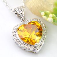 Luckyshine For Women Wedding Jewelry Pendants Heart Golden C...