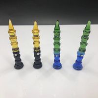Outils colorés de verre de Dabbers pour le stylo de DAB d'accessoires fumants de pétrole et de cire à vendre pour la pipe à eau de bong