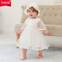 Iyeal Baby Cretinging Plans Minal Baby Girl Платье Крещение для маленькой девочки Одежда Летние платья для свадьбы 3 шт.