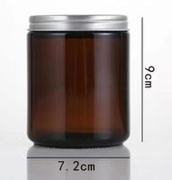 VAPE DHL 250ml 250g récipient en verre brun ambré Crème Visage Jars Bouteille ronde Rechargeables cosmétiques Maquillage Lotion Conteneur Jars