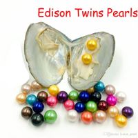 New Giant Rainbow 9- 11mm Edison Twins Pearl in Freshwater Oy...