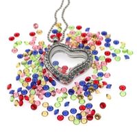 Wholesale 200pcs Floating Charms Lot Mix Colorful Accessories Acrylic Rhinestone for DIY Glass Living Memory Locket