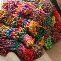 Ethnic Colorful women braid cords strands bracelet Weaven St...