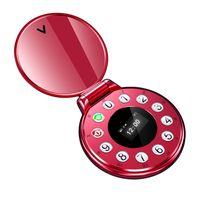 Flip Cute Round Shape Mobile Phone Special Pocket Watch Design For Lady&#039;s Clock Voice Changer BT Dial Mirror Lovely phone