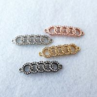 Cubic Zirconia Stone Micro pave Ring circle Beads connector for Making DIY Bracelet Necklace Jewelry Finding CT560