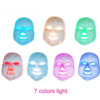 LM012 blanca 7 Luz PDT LED de fotones Máscara facial rejuvenecimiento de la piel belleza de la cara fotorrejuvenecimiento uso en el hogar