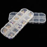 Nail Art Storage Box 12 Grids Compartment Plastic Sequins Organizer Jewelry Mini Diamond Empty Boxes new