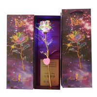 Nuovo colorato artificiale LED Flower Flower 24k Gold Foil Luminosa Rosa Rosa Unico Regali e confezione regalo per San Valentino Regali da sposa XD22917