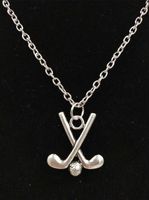 Hot 5 sztuk / partia Antique Silver I Love Hockey Wisiorki Naszyjniki Charm Moda Kobiety Biżuteria Wakacje Charms Biżuteria Prezent - 107