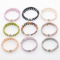 Liebe Wunsch-Perlen-Verpackungs-Armband aus Zucht Gefärbte Farbe Perlen-Armband-justierbare Perlen-Korn-Armband-Schmucksachen für Frauen