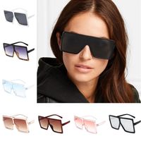 European Women & Men Retro Sunglasses Oversize Frame Sun Gla...
