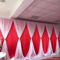 New 3m*6m Ice Silk Wedding Backdrop curtain With White Volie...