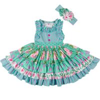 Новое летнее платье для девочек детей без рукавов полосатые цветочные напечатанные оборудованные хлопковые платья с повязкой Винтаж пляж детская одежда