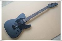 Matte Black Electric Guitar with Signature on Headstock, Blac...