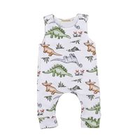 Baby Dinosaur Button Rompertjes Kinderkleding Paradijs Gedrukt Jumpsuits Klimmen Kleding Jongens en Meisjes Mouwloze Ronde hals 41