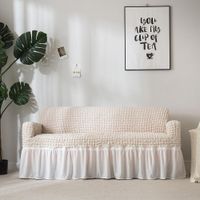 Slipcover PopCorn Plaid Sofa Okładka Tight Wrap All-Inclusive Elastyczna Kanapa Pokrywa z spódnic Fotel / Loveseat Meble Okładki