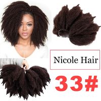 8 Inch Crochet Marley Braids Black Brown Hair Soft Afro Twist Synthetic Braiding Hair Extensions High Temperature Fiber For Woman Von Nicole