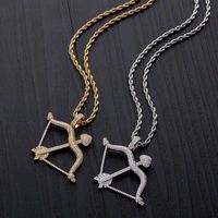 hip hop Cupid' s Arrow diamonds pendant necklaces for lo...