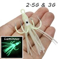1PC 2.5g 3G Luminous Squid à quatre crochets Crochets de pêche à carrefour PVC Lure Soft Baits Leurs Pesca Tackle Accessoires Bl_35