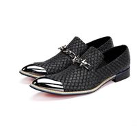 Großhandel 2018 New Style Luxus Italienischen Leder Schuhe 2018 New Style Luxus italienischen Leder Schuhe Schlange Haut Männer Müßiggänger spitz Zehenschuh Schuh High Heels Stahlkappe Oxford Büro Schuh S479