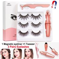 Magnetic Eyelashes with Eyeliner and Tweezer 3 Pairs 5 Magne...