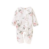 Mikrdoo Newborn Toddler Baby Boy Girl Cute Hot Sale Floral Print Long Sleeve Romper For 0-18 Months